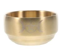 Bol D'offrandes en Laiton Cuivre, Style Classique pour Autel et Parfum | Forme Triple Lune, Support Résistant à Chaleur, Usage sur Table de Tarot, Couleur Or