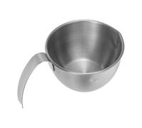 Bol Doseur et Graduations avec Poignée 200ml en Acier Inoxydable | Cuisson Quotidienne, Portionnage Précis, Prise en Main Confortable, Usage Maison et Camping, Argenté