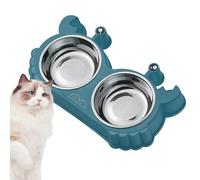 Bol double pour animaux de compagnie,Bols de chat en forme de crabe en acier inoxydable amovibles | Fournitures pour animaux de compagnie anti-retournement, bol d'eau coloré pour chat