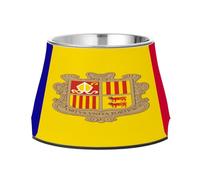 Bol drapeau d'Andorre pour chiens en acier inoxydable amélioré pour petits animaux de compagnie pour manger lentement plato para perro