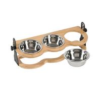 Bol Élevé pour Nourriture Chien - Gamelle Surélevée pour Chien,Ensemble de Bols Réglables en Hauteur et Inclinés avec 3 Plateaux en INOX