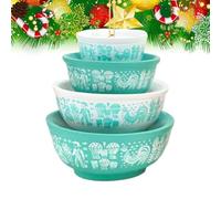 Bol empilable de Noël - Décorations miniatures vintage - Bols de Noël - Pour Thanksgiving, fête d'anniversaire, bureau, maison, chambre, porte, fenêtre, arbre, école, dortoir, appartement