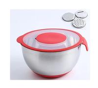 Bol en acier inoxydable 304 avec couvercle, bol à mélanger, sangle antidérapante de cuisine, poignée, bol à salade, vaisselle, accessoires de mixeur for robot culinaire, pièces, récipients(24cm)