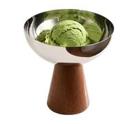 Bol En Acier Inoxydable - Verre À Pied Pour Dessert, Tasse De Service À Pudding | Plat Métallique Trois Cent Quatre De Qualité Alimentaire, Récipient À Salade Réutilisable À Finition Miroir Argenté Ha
