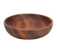 Bol en bois, collation en bois plat de fruits salade alimentaire bol de soupe servant de vaisselle pour la maison/café/salon de thé/restaurant/hôtel, sans bavures(17,5x4 cm)