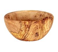 Bol en bois d'olivier d'environ 16 cm - Saladier en bois naturel - Pièce unique - Décoration de table - Bol à pain