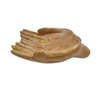 Bol en bois en forme de main, bouddha en bois, support en cristal