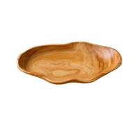 Bol en bois naturel - 39,9 x 17,8 x 5,8 cm - Bol à fruits rustique en acacia - Pour collations, bonbons, table, cuisine, salon, comptoir, décoration faite à la main, plateau de service, style maison
