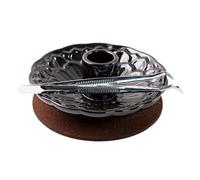 Bol en bois sacré - Berceau d'encens en céramique fait à la main, bol à herbes pétillant, outil d'aromathérapie avec motif floral, coquille d'ormeau en cœur | Brûleur de cérémonie spirituelle pour la