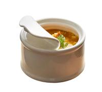 Bol En Céramique Créatif En Forme De Canette Avec Couvercle - Ramequin En P | Conception Unique D'aliments En Conserve Avec Poignée De Couvercle, Céramique Blanche Sous Glaçure Durable, Passe Au Micro-on
