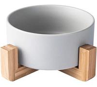 Bol en céramique pour Chiens, Gamelle en céramique pour Chats, Bol Alimentaire pour Chiens, Récipient pour Nourriture et Eau, Gamelle Design céramique, Bol pour croquettes et Eau (Gris, 1 Bol)