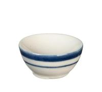 Bol en céramique pour maison de poupées - Bleu et blanc - Accessoire de table miniature pour salle à manger