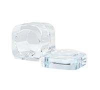 Bol en cristal de verre avec couvercle Bol Tasses Outils de nail art Clair Équipement de mélange de poudre liquide