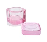 Bol en cristal de verre avec couvercle Bol Tasses Outils de nail art Clair Équipement de mélange de poudre liquide