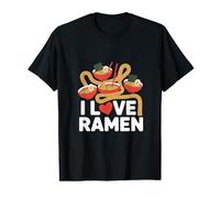 Bol en Forme de cœur I Love Ramen Noodles T-Shirt Graphique avec Valeur