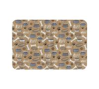 Bol en Forme D'Os pour Chien Mignon avec Empreinte De Patte Tapis De Bain Absorbant Tapis De Douche Antidérapant Welcome Paillassons pour Cuisine Porte Extérieur 40X60Cm