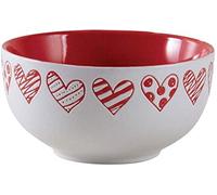 Bol en grès blanc avec coeur rouge