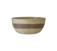 Bol en grès marron, fait main, décor intérieur, émaillé, inspiration japonaise - Bloomingville, Solange - Ø24xH11 cm