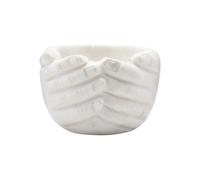 Bol en marbre blanc, rond, mains sculptées, décoratif - House Doctor, Hands - Ø15x10 cm
