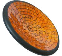 Bol en mosaïque Bol en argile Bol en verre Bol déco Mosaïque artisanat pierres en verre Déco rond L, orange
