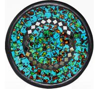 Bol en mosaïque Bol en argile Bol en verre Bol déco Mosaïque artisanat pierres en verre Déco rond miroir L, bleu