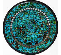 Bol en mosaïque Bol en argile Bol en verre Bol déco Mosaïque artisanat pierres en verre Déco rond miroir XL, bleu