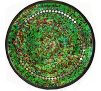 Bol en mosaïque Bol en argile Bol en verre Bol déco Mosaïque artisanat pierres en verre Déco rond miroir XXL, vert