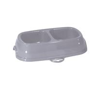 Bol en plastique antidérapant double pour chat Zolux Gris 2x200 ml