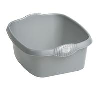 Bol en plastique avec poignées, gris, robuste, 12 L, 32 x 39 cm, 330 g : 12L Cuvette Bassine de vaisselle plastique bol Camping Évier