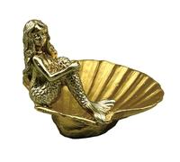 Bol en résine dorée sirène élégant organisateur de bijoux bol multifonction pour la décoration de la maison Marchandises en résine