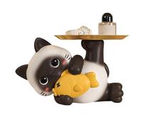 Bol en résine pour chat - Plat de rangement en forme de chat mignon, plateau décoratif pour bonbons et clés, organiseur fonctionnel pour la maison, accessoire de table charmant | salon, chambre à