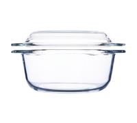 Bol en Verre 1l Résistant à Chaleur avec Couvercle pour Micro-ondes | Verre Trempé Monobloc, Compatible Four et Cuisson Multi-source, Surface Claire, pour Préparations Familiales