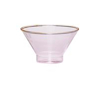 Bol en verre rose, rond - Hübsch, Flora - Ø12x7 cm