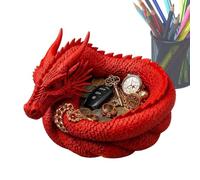 Bol fourre-tout authentique, plateau de rangement en forme de dragon, plat décoratif de style gothique, support à bijoux imprimé 3D, bol organisateur de bijoux pour bagues, clés, bureau, vanité