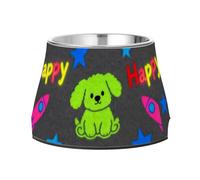 Bol gris foncé pour chiens en acier inoxydable amélioré pour petits animaux de compagnie, moustache, fatigue, platos de comida para perros