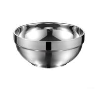 Bol isotherme à double couche en acier inoxydable, plat de service profond pour mélange de salade, nouilles, récipient alimentaire isotherme pour vaisselle de restaurant et pique-nique (18 cm)