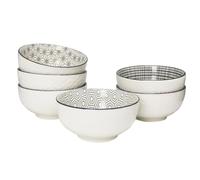 Bol Komae noir et blanc diam 16 cm lot de 6