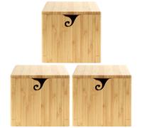 Bol laine en bambou JubileeYarn avec couvercle - Support pour accessoires de tricot et crochet - Extra large - Marron carbonis - 3 bo tes