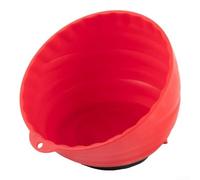 Bol magnétique pour réparation automobile, plateau de rangement en ABS de 15,2 cm avec forte aspiration pour vis, écrous, boulons, organisateur d'outils de mécanicien (rouge)