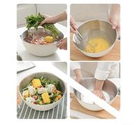 Bol mélangeur de cuisine en acier inoxydable 304 avec bec verseur, pour salade, pâtisserie et mélange de pâte (20 cm)