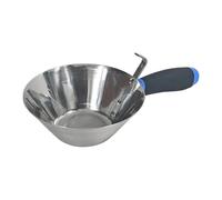 Bol mélangeur en acier inoxydable avec poignée ergonomique et crochet de suspension pour application de peinture mortier plâtre résistant
