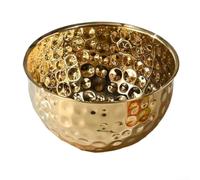 Bol mélangeur martelé en acier inoxydable de 2,5 l pour mélanger les ingrédients, mélanger les légumes verts et servir à table (doré)