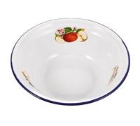 Bol Mélangeur Profond en Émail Rétro Blanc 700ml pour Soupe | Surface Lisse et Robuste, Service Facile à Table, Camping, Pique-niques, Œufs, Collations et Desserts