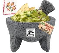 Bol mexicain Molcajete original fabriqué à la main en pierre de lave authentique au Mexique - Molcajete de Piedra volcanica - Pilon de mortier volcanique mexicain - Pierre de lave authentique