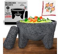Bol mexicain Molcajete original fabriqué à la main en pierre de lave authentique au Mexique - Molcajete de Piedra volcanica - Pilon de mortier volcanique mexicain - Pierre de lave authentique