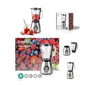 Bol mixeur blender - ARGENT/NOIR - 800 W - 1,5 L - 2 Vitesses - Lames en acier inoxydable