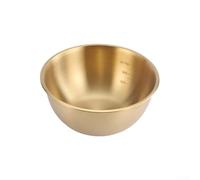 Bol multifonction en acier inoxydable 304 avec mesures graduées pour nouilles froides, salades et fruits (25 cm, 304 argent)