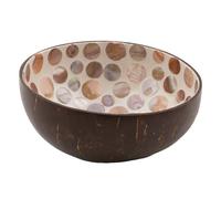 Bol Noix De Coco Diam. 13cm Nacre Pois Naturel Carton De 6 Bols