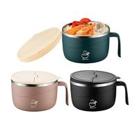 Bol Nouilles Instantanées - Mug Soupe Portable 1200ml | Récipient Déjeuner Acier Inoxydable 304 | Pour Cuisine, Riz, Pho, Pâtes, Flocons Avoine, Salade, Maison, Bureau, Repas Nomade, Accessoire Durabl
