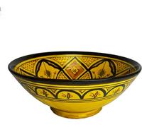 Bol oriental marocain en céramique Fruits Salade Riz Bol Déco XXL, jaune